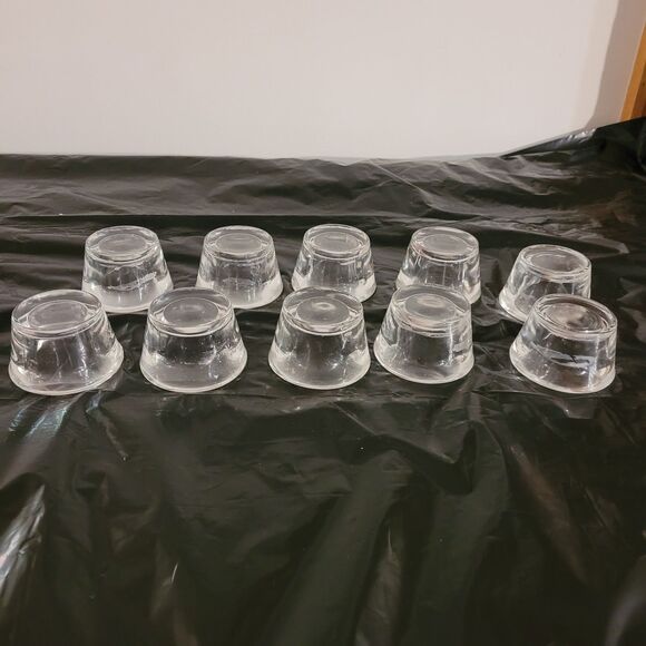 10 pcs of clear thick glass votive candle holders 1.75in tall x 2.75 wide top - Picture 3 of 9